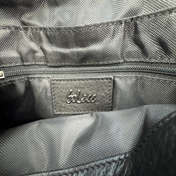 Solace Artsy Art To Wear Black Pebbled Buttery Soft Leather Boho Purse - Picture 12 of 14